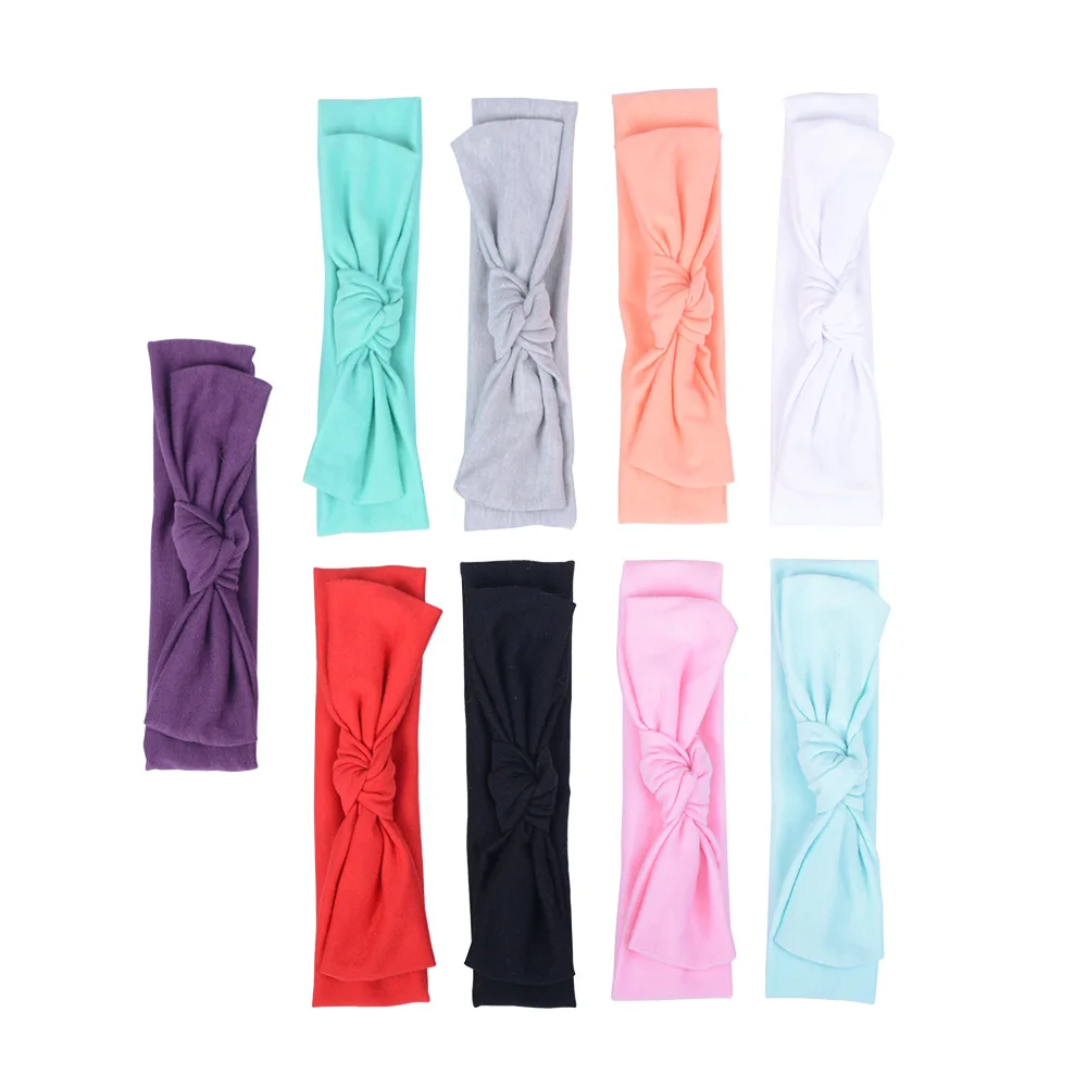 Повязка на голову в стиле бохо для новорожденных эластичная лента с бантом