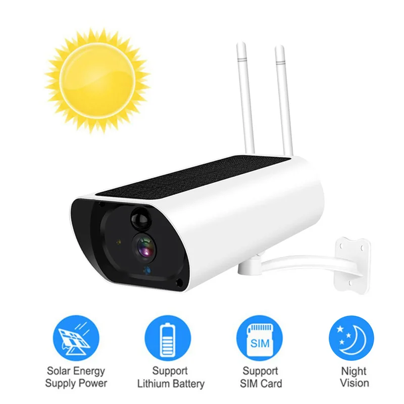 Ip камера на солнечной батарейке 1080P 2 МП беспроводная Wi Fi водонепроницаемая