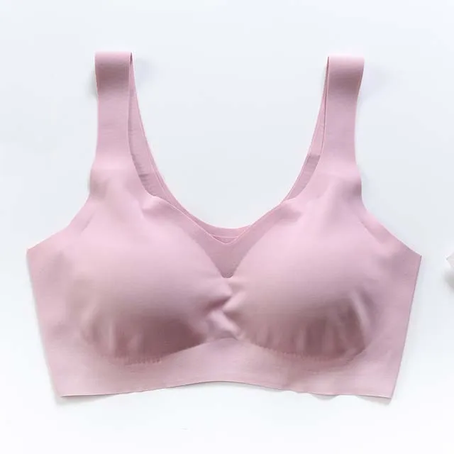 4 pink Jerrinut бесшовные бюстгальтеры для Для женщин спортивный бюстгальтер Push Up жилет провод свободное белье Мягкий бюстгальтер для сна Bralette нижнее белье BH Бюстгальтер лифчик бюстгалтер бесшовный бюстгалтер бра - Цвет: 4 pink