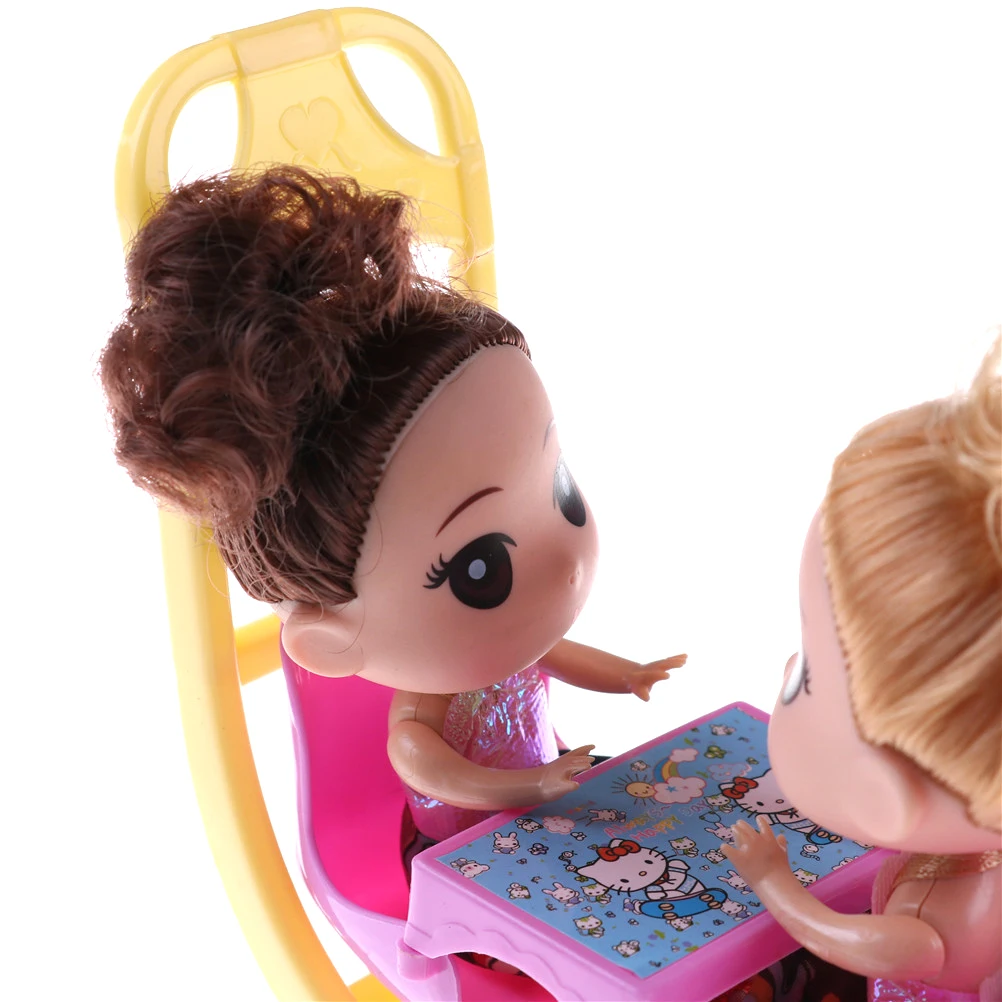 Розовая детская коляска игрушки мебель 2 шт. кукла Kelly + 1 двойная аксессуары дом