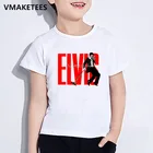 Детская летняя футболка для девочек и мальчиков, Забавная детская футболка с принтом ELVIS Presley, Король рок, модная повседневная детская одежда, ooo4108