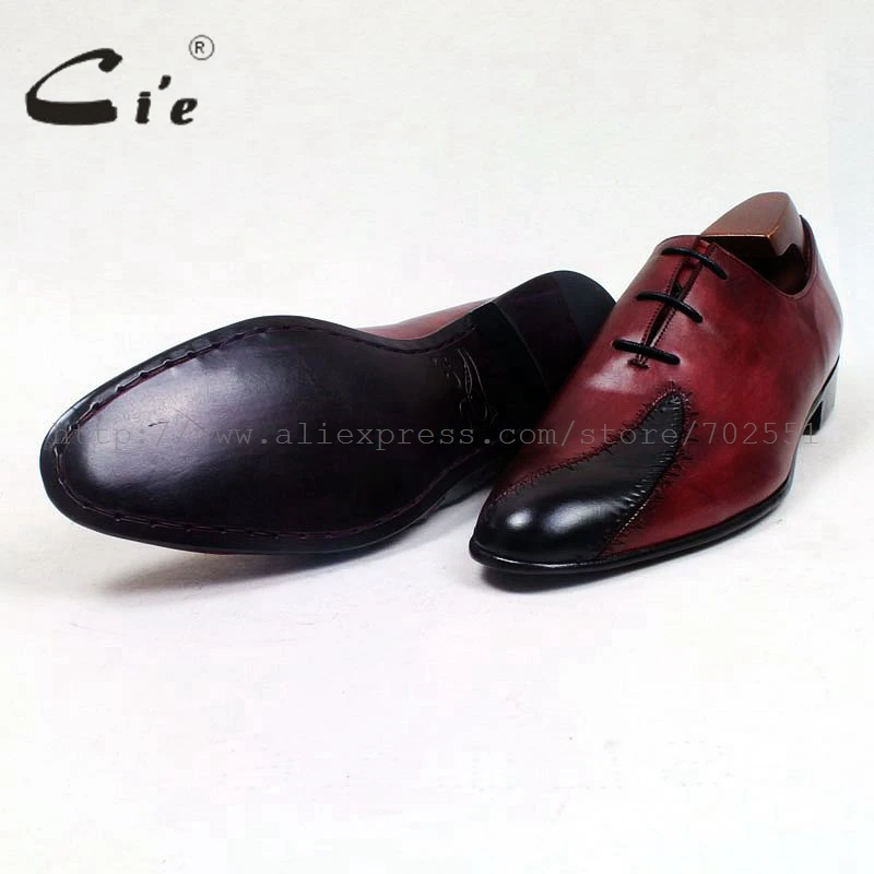 cie round toe wine black mixed colors patches shoe100%genuine calf leather outsole blake craft breathable men shoe ox514 | Обувь