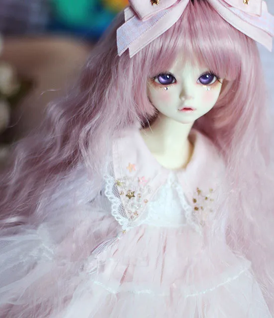 

1/3 1/4 BJD doll wigs High temperature wire mixed color soft wave long hair suitable for 1/3 1/4 BJD DD doll accessories