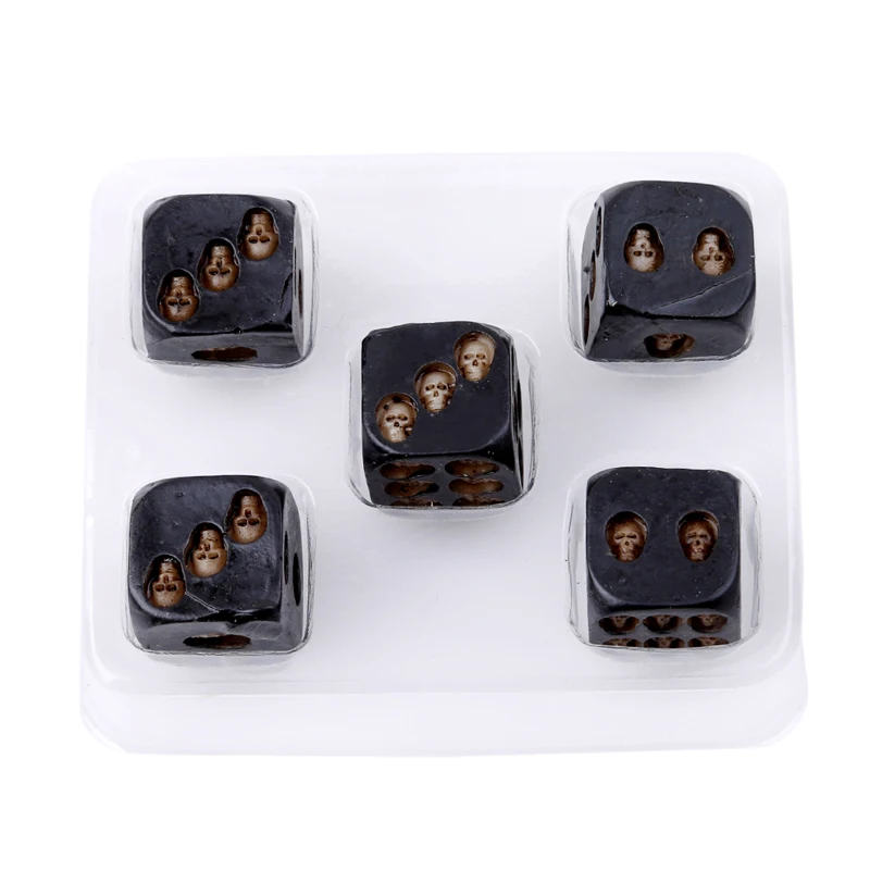 Black 5Pcs/set Gambling Skull Dice Funny Gags Toys Festival Party Table Games Decorative Classic Kids Adult Toy | Игрушки и хобби