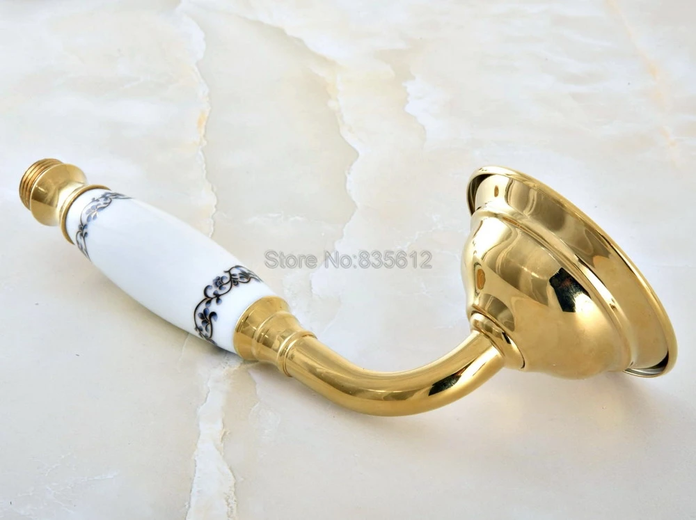 Telephone Style Ceramics Hand Held Bathroom Shower Head / Golden Brass Finish Handheld Accessory thh051 | Обустройство дома