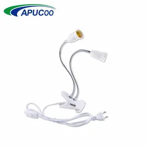 Гибкий держатель лампы с клипсой, переходник для лампы E27 для светодиодного светильника с переключателем ВКЛ.ВЫКЛ., штепсельная вилка европейского и американского стандарта, используется в качестве настольной лампы