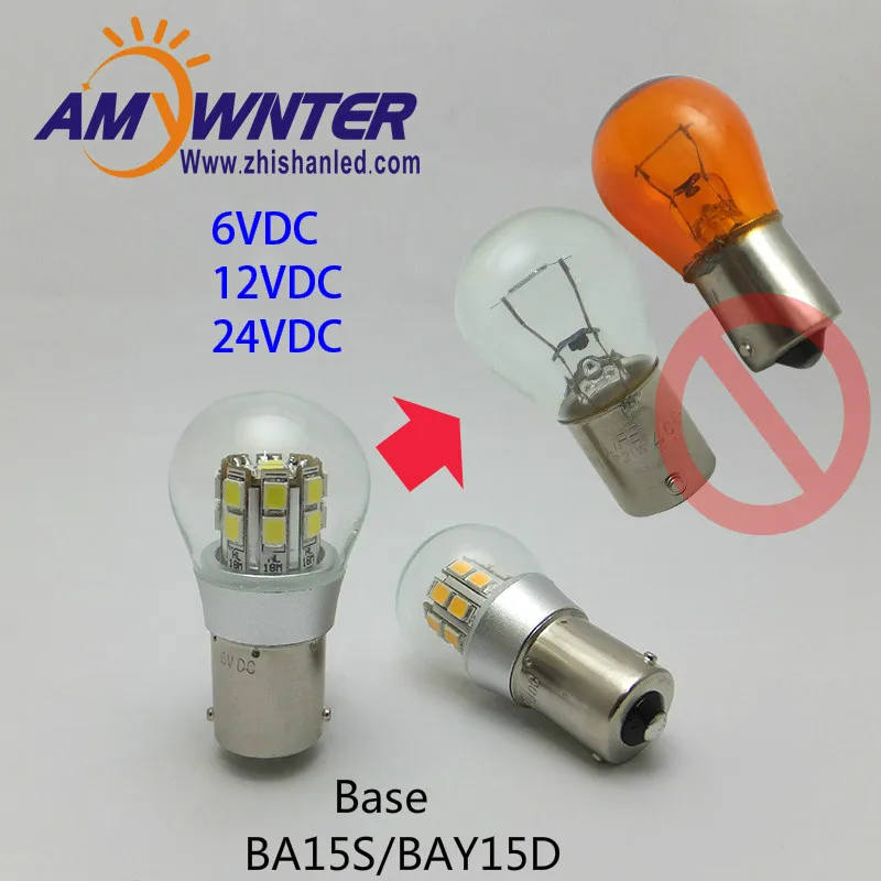 Светодиодные индикаторы Amywnter Ba15s 6 в 12 В 1156 светодиодов P21w двойная интенсивность