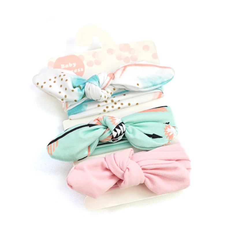 

[Lemonkoko] 3 PCS/Lot Baby Headband Infant Baby Girl Headbands Ear Hairband Knot Headwear Baby Hair Accessories Child Turban