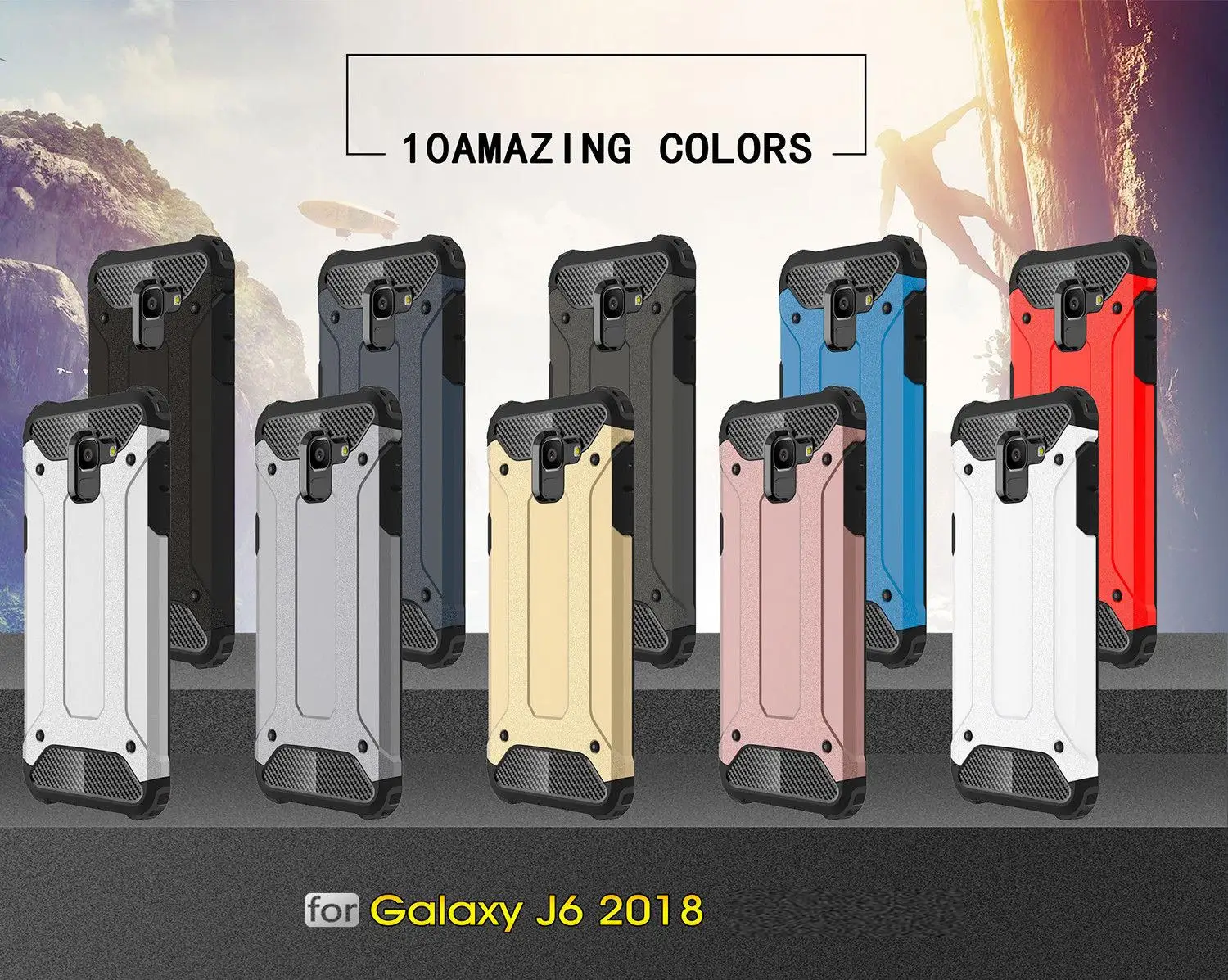 Для Samsung Galaxy J3 J5 J6 A6 A8 тонкий двойной Слои Armour ударопрочный каучук гибридный