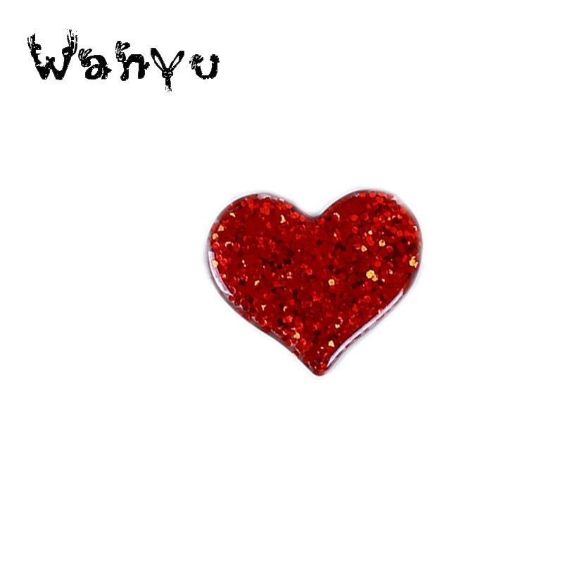 40pcs Sequins heart Padded Patches Appliques For handmade accessories diy hair bow craft | Дом и сад