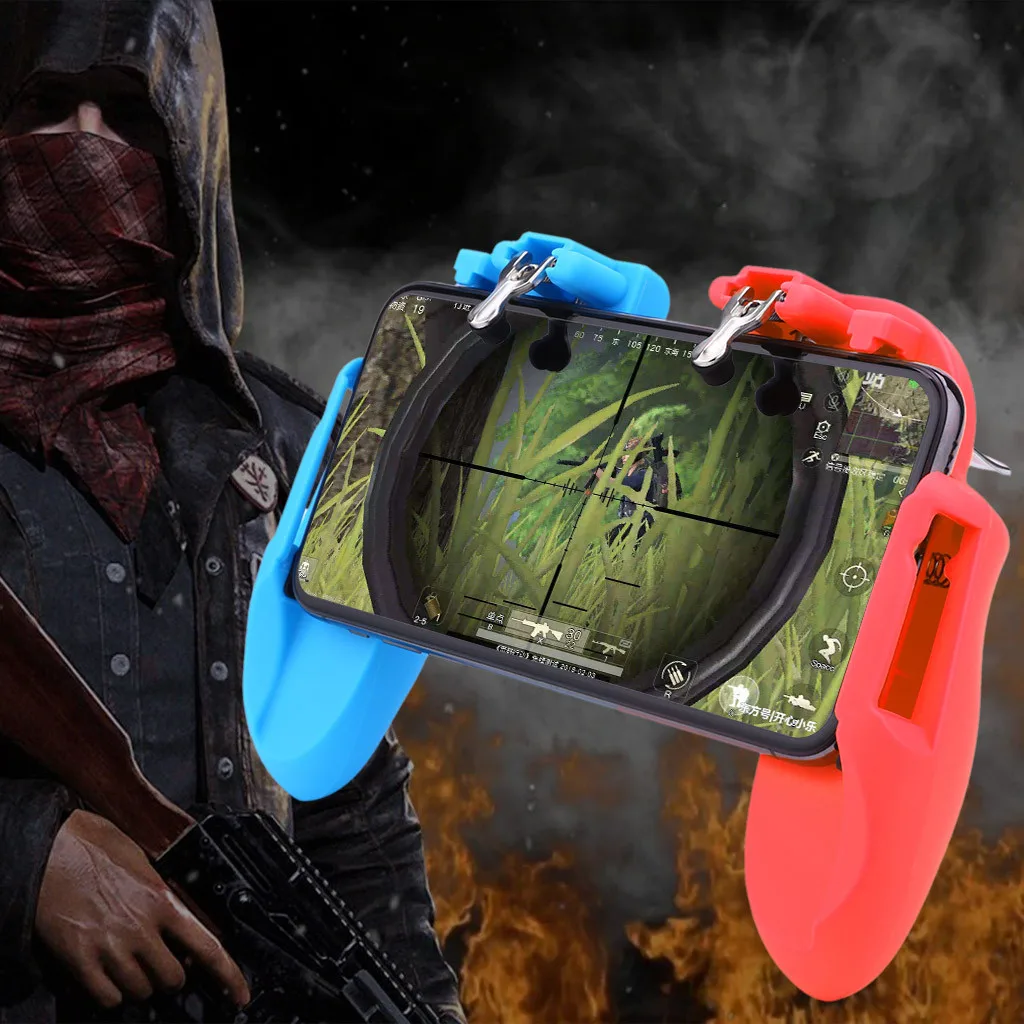 Мобильный игровой контроллер PUBG, геймпад с 4 пальцами, пусковая кнопка, стрелок, джойстик с охлаждающим вентилятором для игровой площадки, аксессуары 621#2