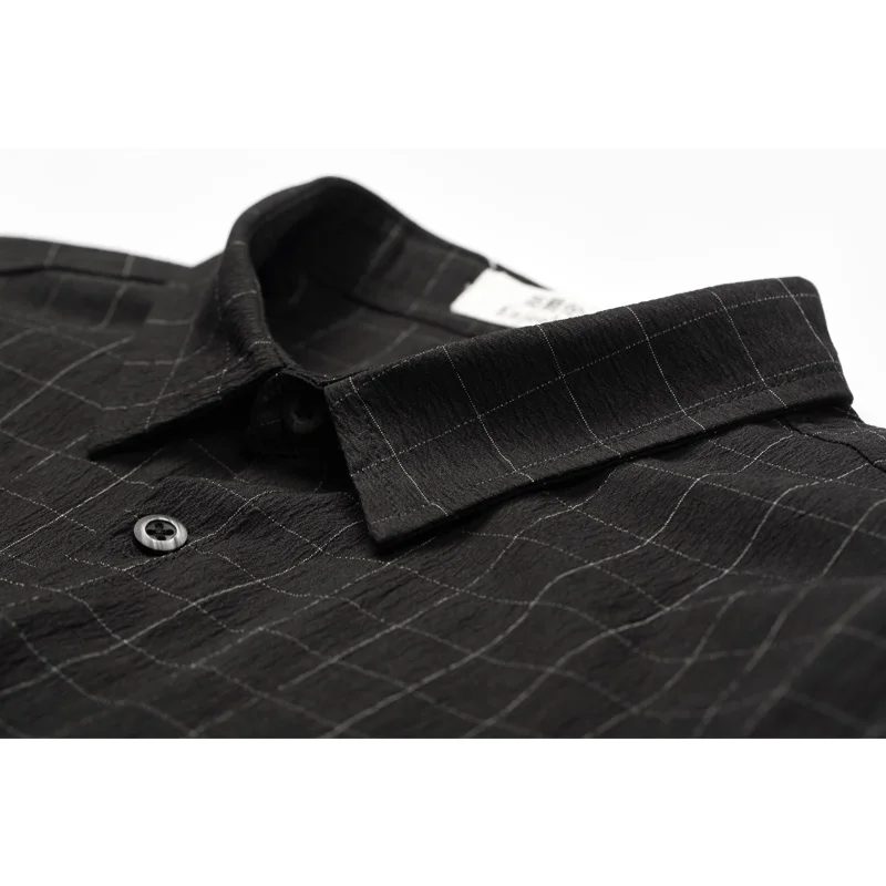 Enjeolon Spring Autumn Camisa Masculina Shirt Men Black Plaid 3XL Shirts Blouse Cotton Long Sleeve Casual CX2336-1 | Мужская одежда