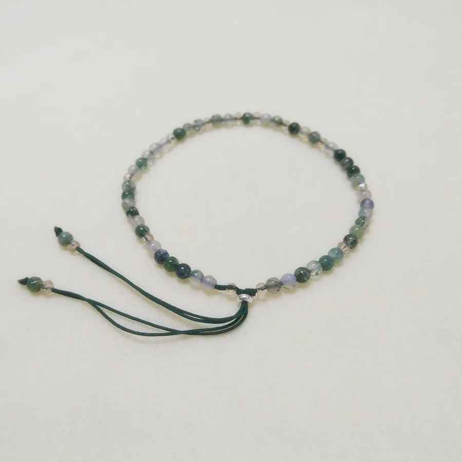 Натуральный водная трава бисер из драгоценного камня Браслеты ручной зеленый