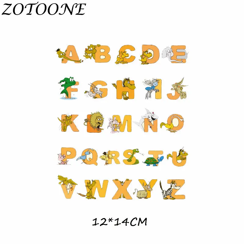 ZOTOONE DIY нашивки с теплопередачей для аппликация на одежду Детская одежда украшения милый мультфильм животных сочетание железа на нашивках - Цвет: 502