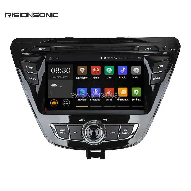 Android 7.1.1 Автомобильный DVD Мультимедиа Для Hyundai Elantra 2013 2014 2015 с Емкостным экраном Quad