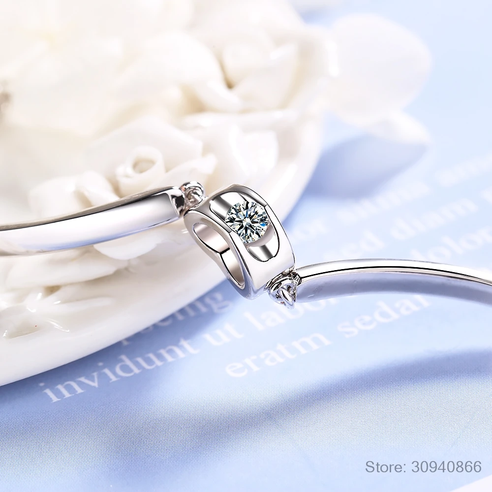 New Hot 925 Sterling Silver Charm Bracelets Trendy Design CZ Cubic Zirconia Stone Best Gift For Women Girls Party Appointment | Украшения и
