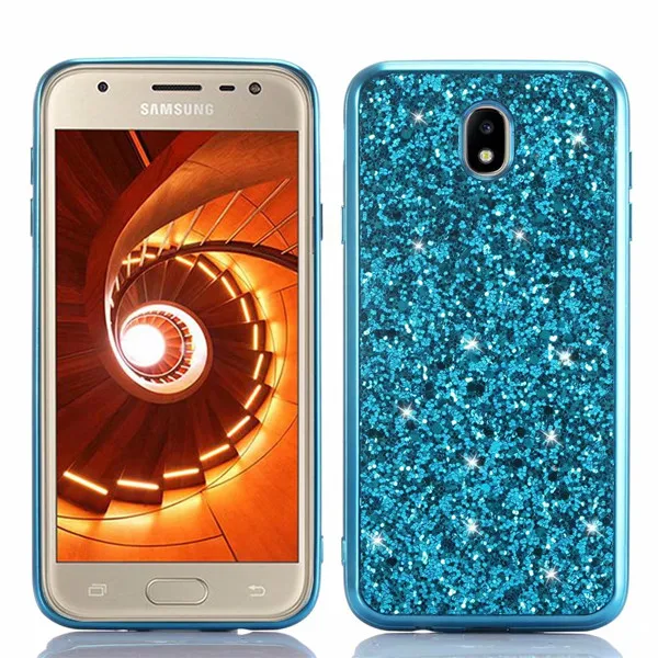 Европейская версия для samsung Galaxy J7 чехол с блестящими блестками Мягкий чехол для samsung Galaxy J7 J730 J3 Pro Чехол fundas - Цвет: blue