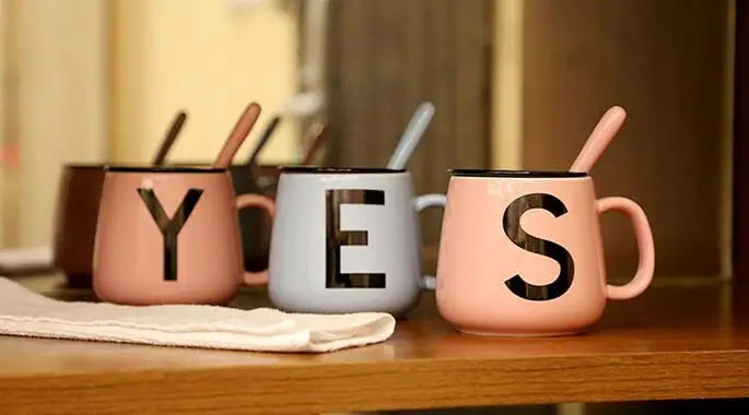 1 шт. керамическая кружка для кофе молока и чая 400 мл|mug cup|cup with spooncup |