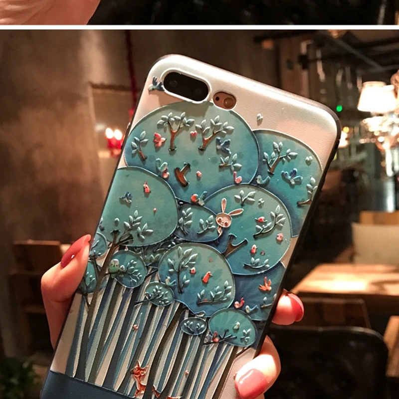 Аниме тисненый чехол с милым котом для iPhone 6 S plus 7 XS 8 эстетический матовый чучело