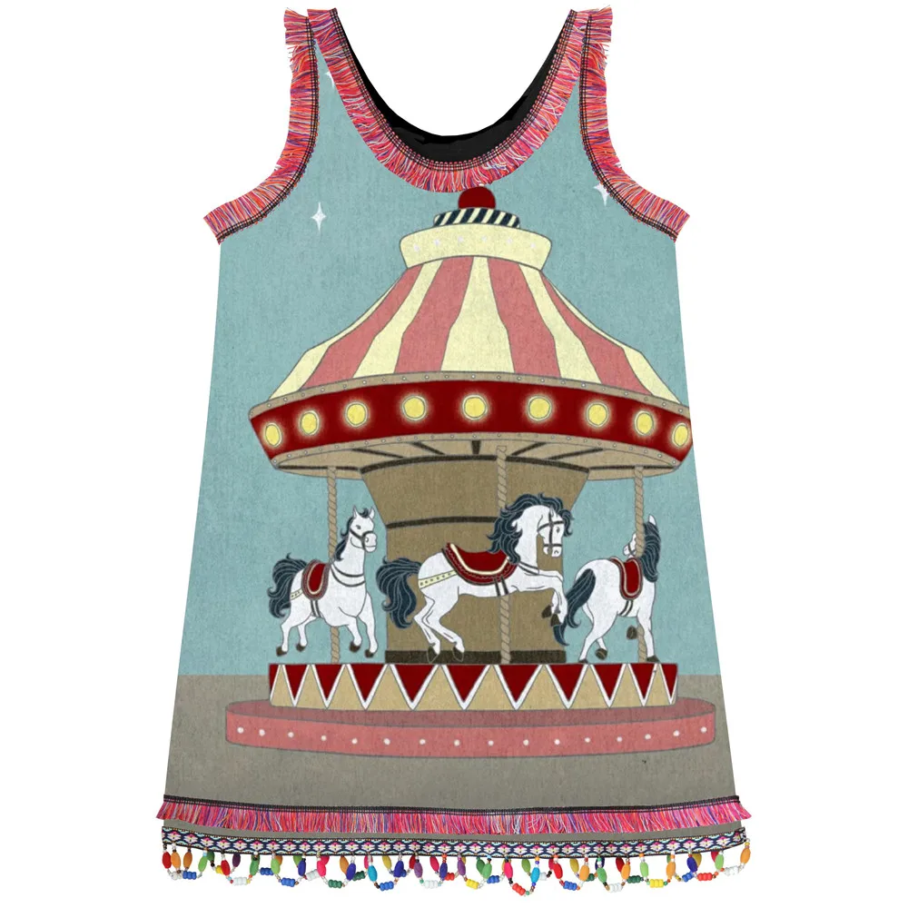 Girls lace Dresses Summer style brand Children Designer Fashion best A carousel Print baby Kids Clothes Girl clothing dress | Детская