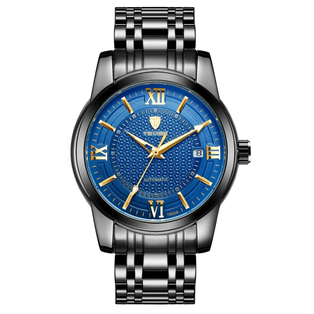 Мужские механические часы марки Tevise Модные Роскошные наручные автоматические из