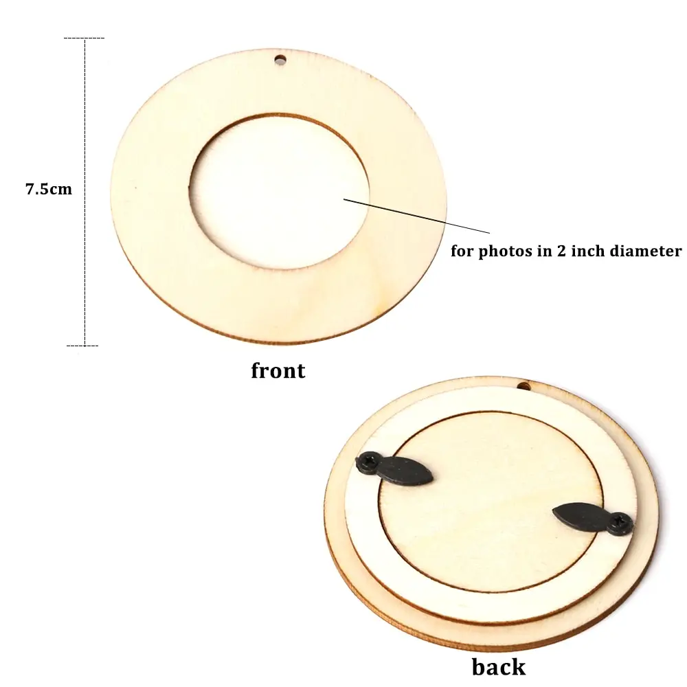 10 шт. Мини Круглая деревянная фоторамка для картины подвесное украшение дома DIY