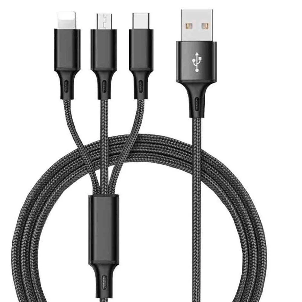 3 в 1 USB быстрая зарядка зарядное устройство кабель синхронизации данных шнур микро-usb порт IOS type C