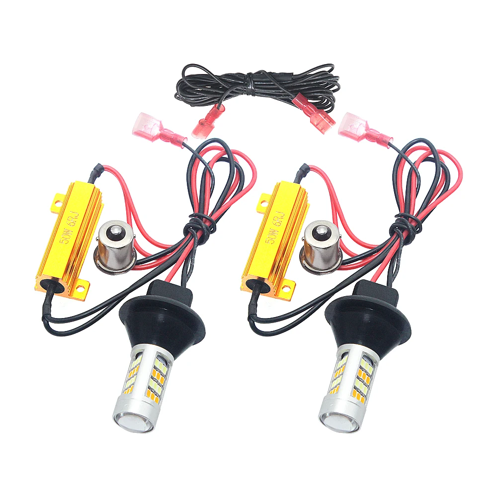 2 шт. BA15S BAU15S 1156 T20 7440 Светодиодные Автомобильные дневные ходовые огни сигнал