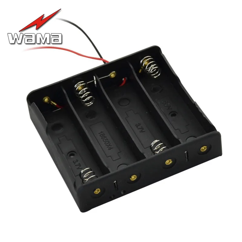 

1x 18650 4-slot Power Supply Charging Ports slot Battery box Case Plastic with wire 150mm Batteries Holders DIY Replacement