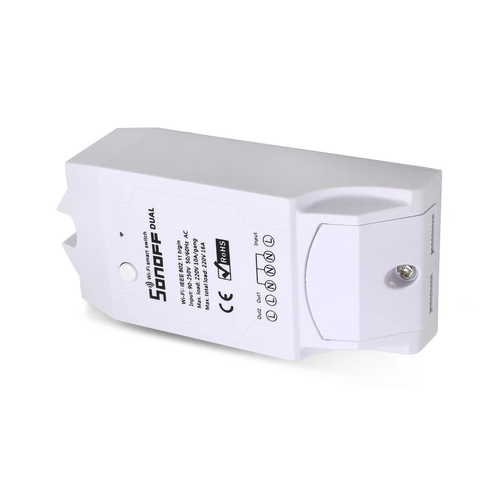 Sonoff Dual 10A 220 В 16A 3500 Вт 2CH 2 банды способ Wi Fi беспроводной умный переключатель света