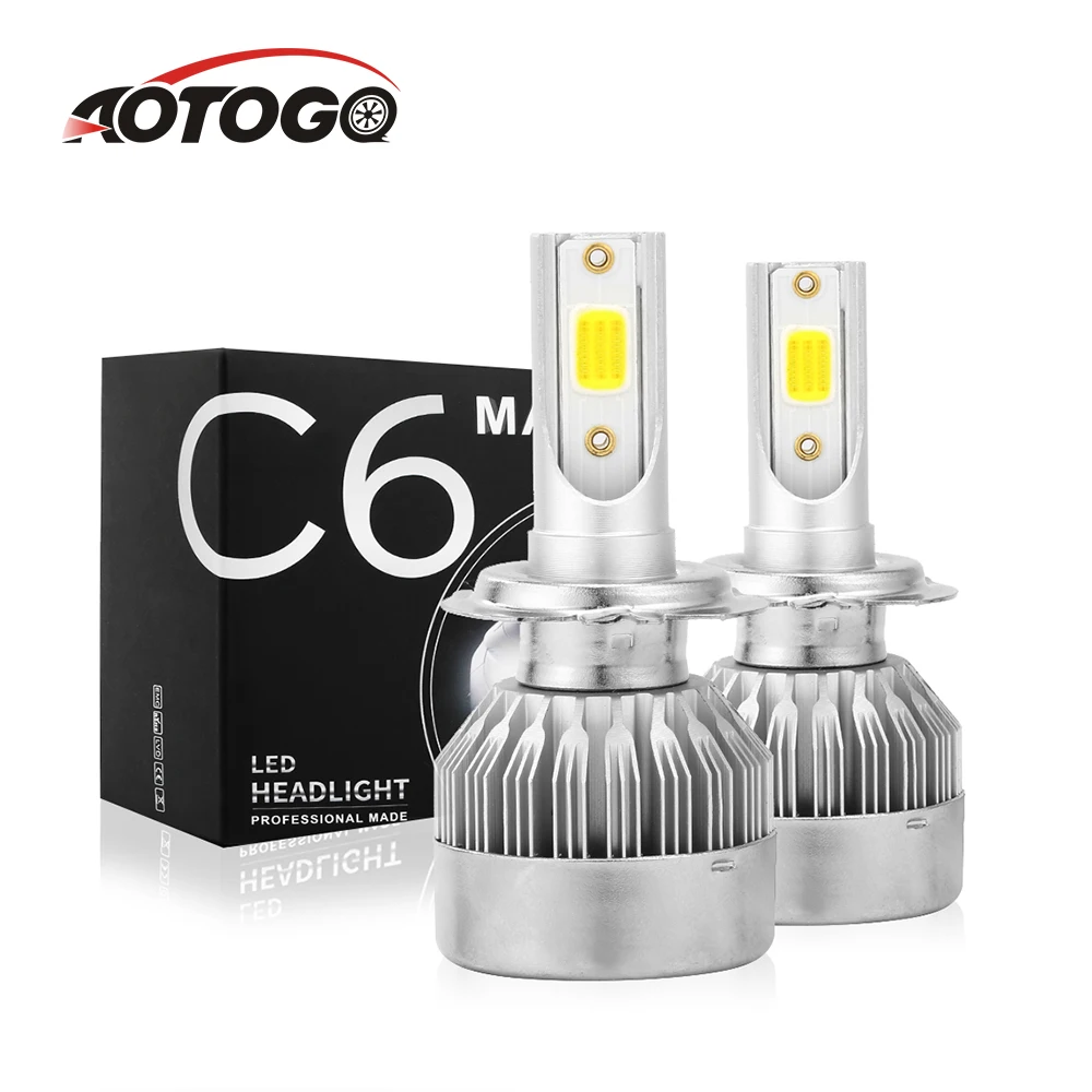 2x H7 светодиодный H11 H4 Hi/Lo H1 H8 HB3 HB4 лампы для автомобильных фар 9005 9006 комплект 6000K