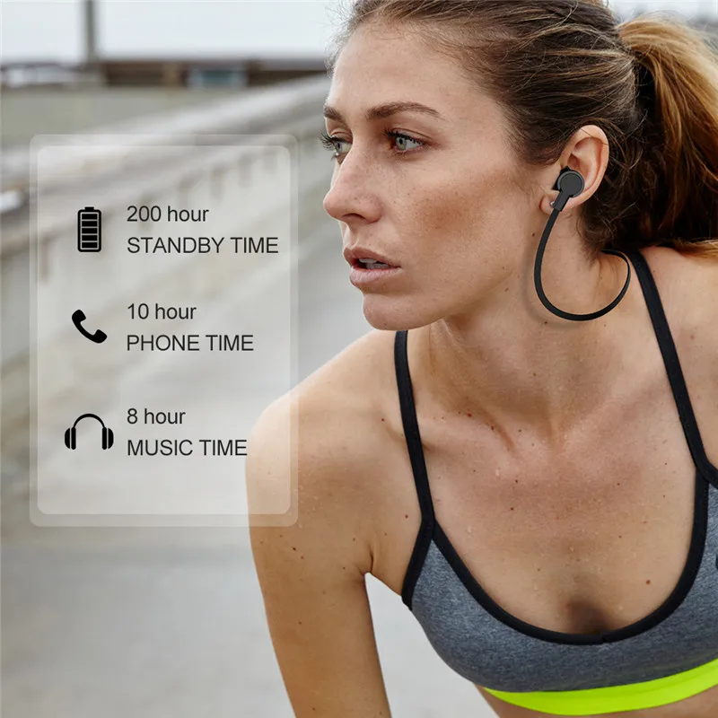 Беспроводные Bluetooth наушники для iPhone Xiaomi с шейным ремешком Спортивные музыкальные