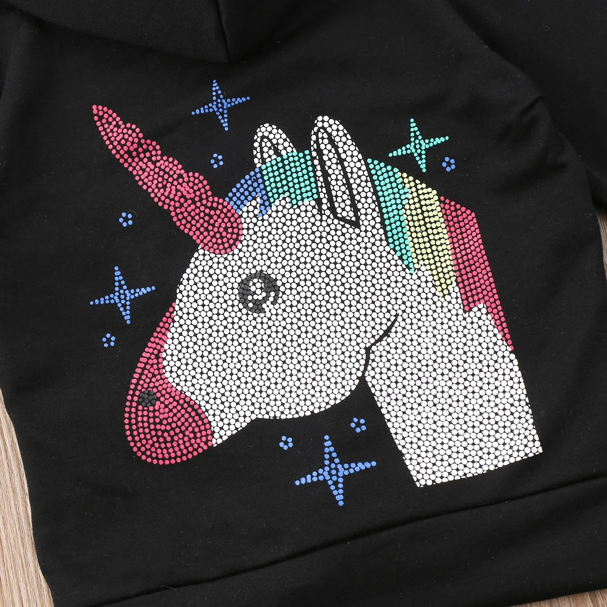 Толстовки с капюшоном и длинными рукавами блестками единорогом для маленьких