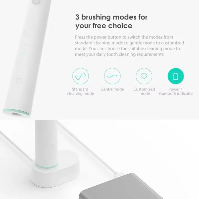Оригинальная Xiaomi Mijia звуковая электрическая зубная щетка волна Xiaomi Mijia перезаряжаемая Водонепроницаемая звуковая электрическая зубная щетка управление приложением