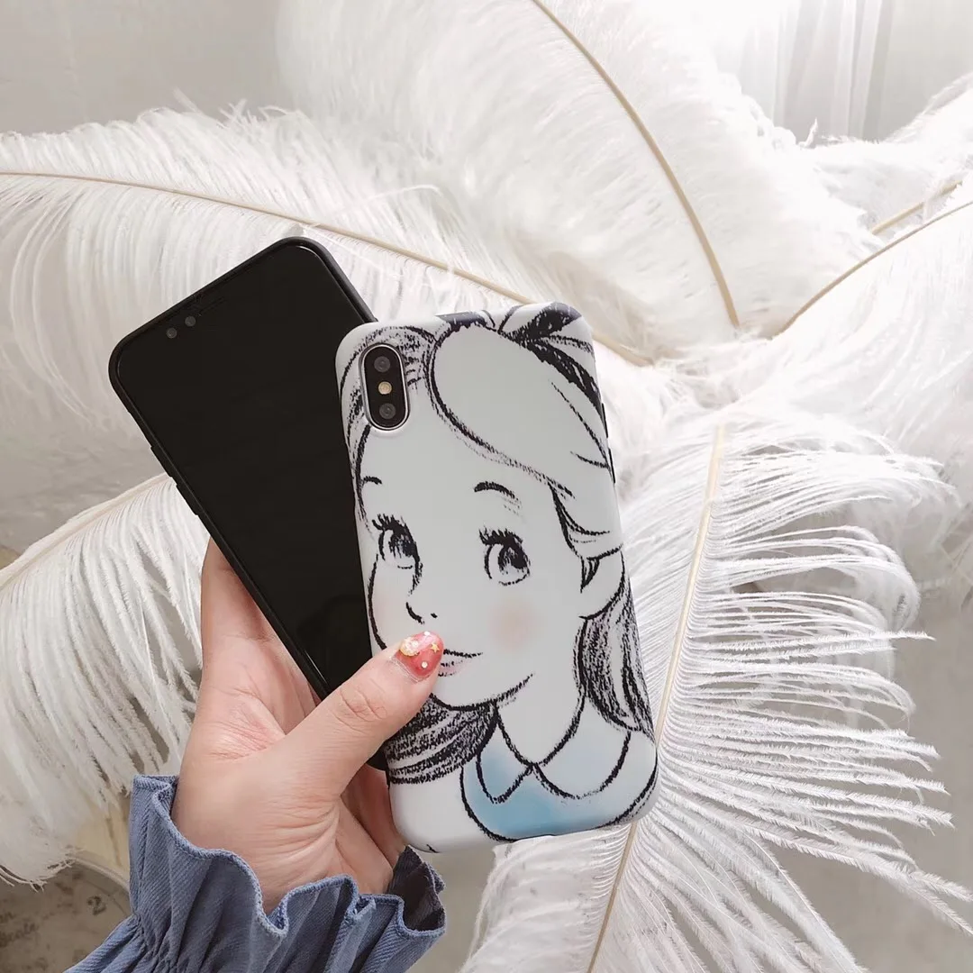 Модный мультфильм аниме эскиз Disneys Белоснежка защитный чехол для iphone 8 7 6 6s Plus X XR Xs