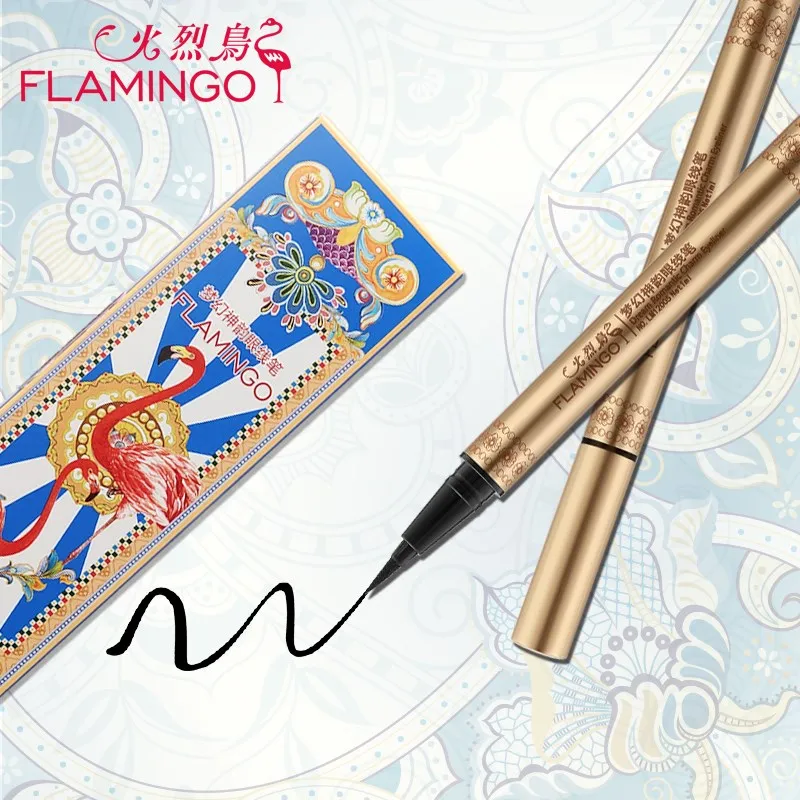 Жидкая подводка для глаз Фламинго 1 мл косметическая гладкая Водостойкая