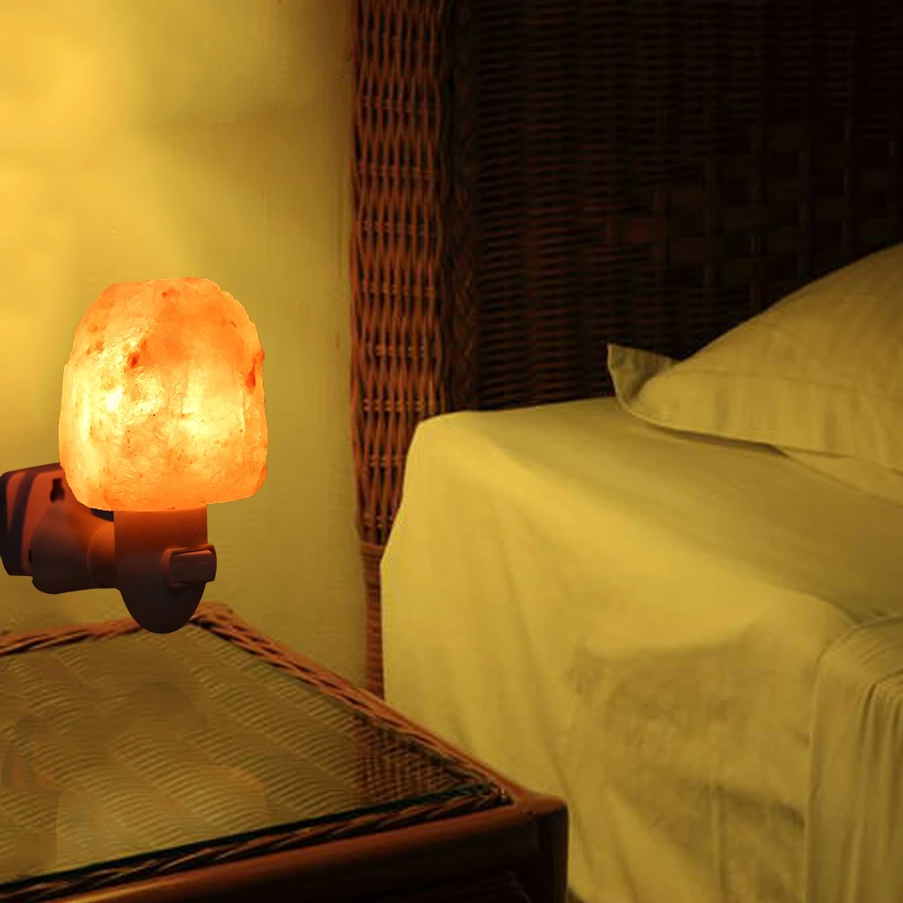 E14 natural shape salt rock night light hand-carved crystal wall lamp 360 degree rotatable | Лампы и освещение