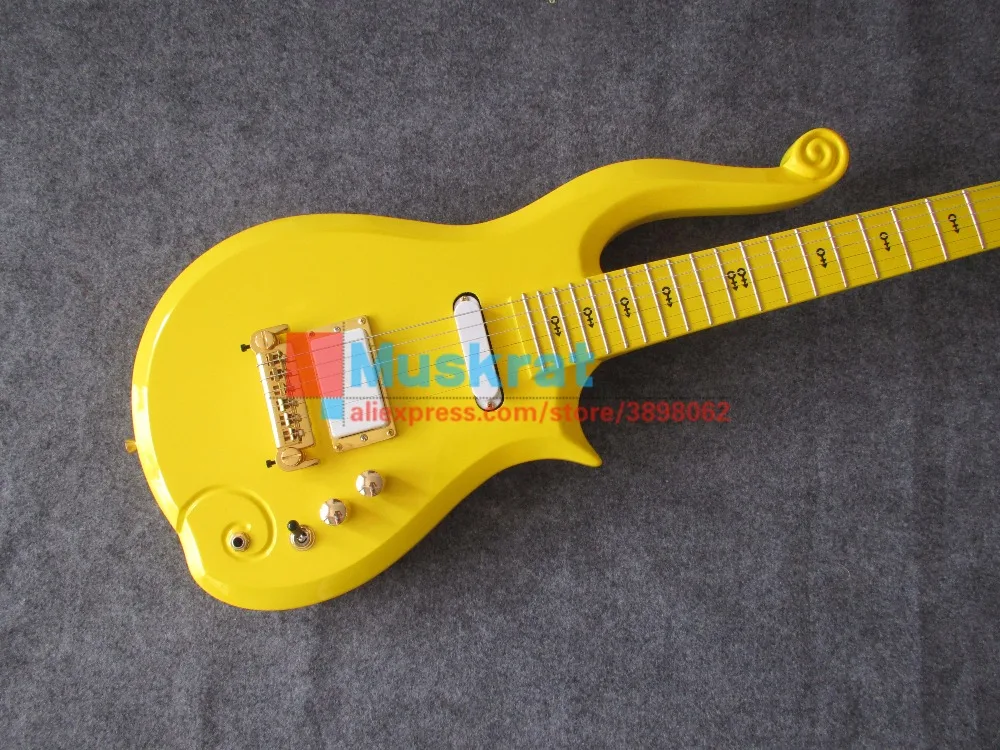 In stock !Prince cloud Electric guitar metal yellow color maple body and neck Free shipping hot sale | Спорт и развлечения