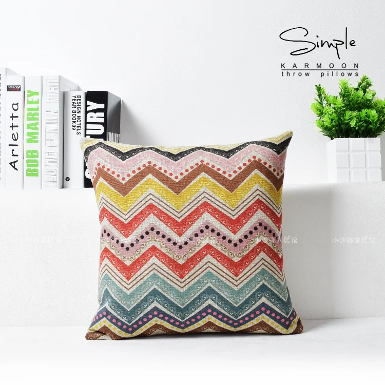 Геометрический ацтекский Наволочка на подушку Богемия с зигзагообразной