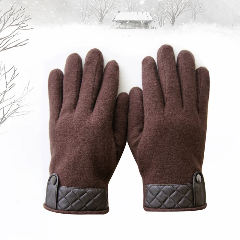 Высококачественный шерстяной ткани женщин зимние перчатки Элегантные Наручные