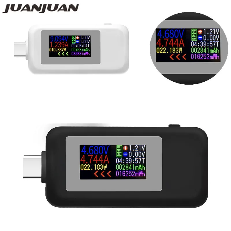 

Тестер USB Type-C с цветным дисплеем, 0-5 А, ток 4-30 в, тестер зарядного устройства USB, измеритель мощности, детектор мобильных аккумуляторов, Скидка...