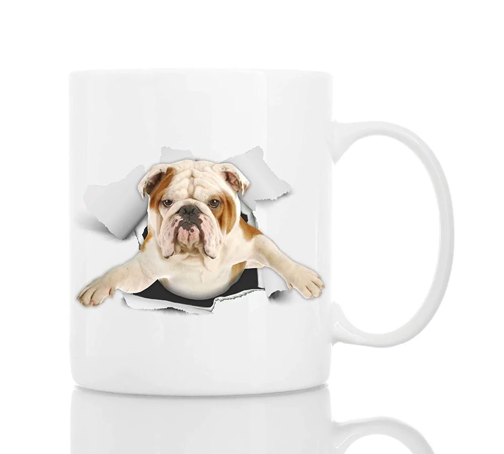 Симпатичная британская кружка Bulldog | Керамическая смешная кофейная 11 унций