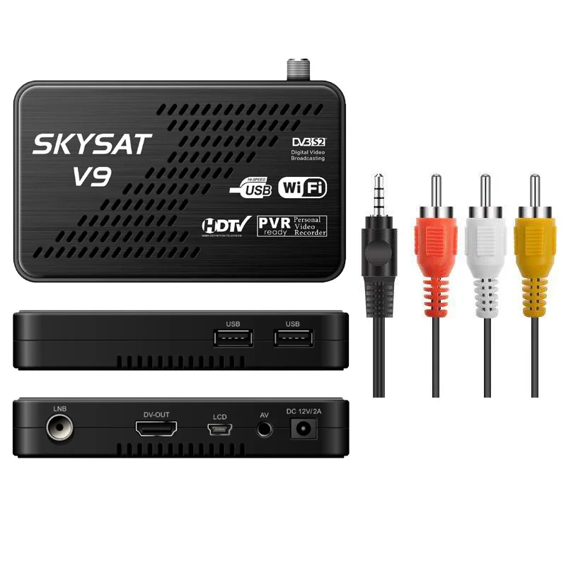 V9 AV SKYSAT V9 Мини HD спутниковый ресивер Поддержка CCCamd Cline Newcamd Powervu Biss WiFi 3g Youtube мини DVBS2 приемник телеприставка - Цвет: V9 AV