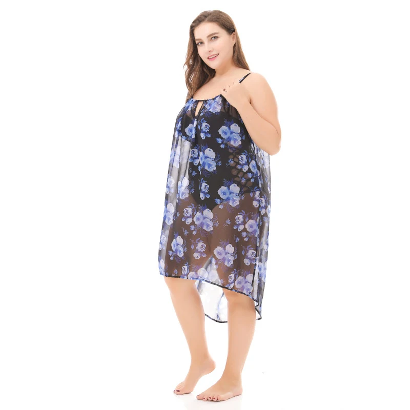 Ryeon Plus Size Sundress Summer Beach Bikini Cover Chiffon Floral Print Sexy Spaghetti Strap Elegant Party Women Dress 3xl Женская