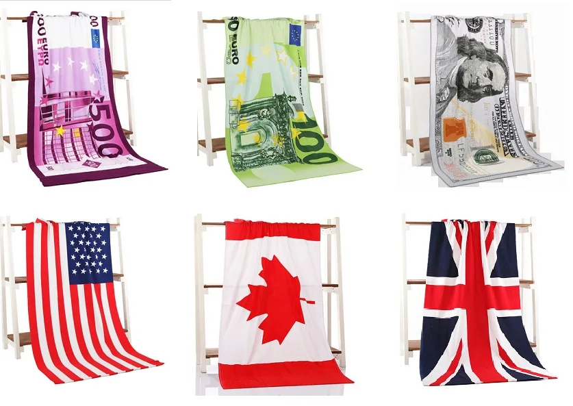 

Прямая поставка ЕВРО США/Великобритания/CA флаг микрофибра банные полотенца для взрослых 70*150 см быстросохнущее пляжное полотенце большие К...