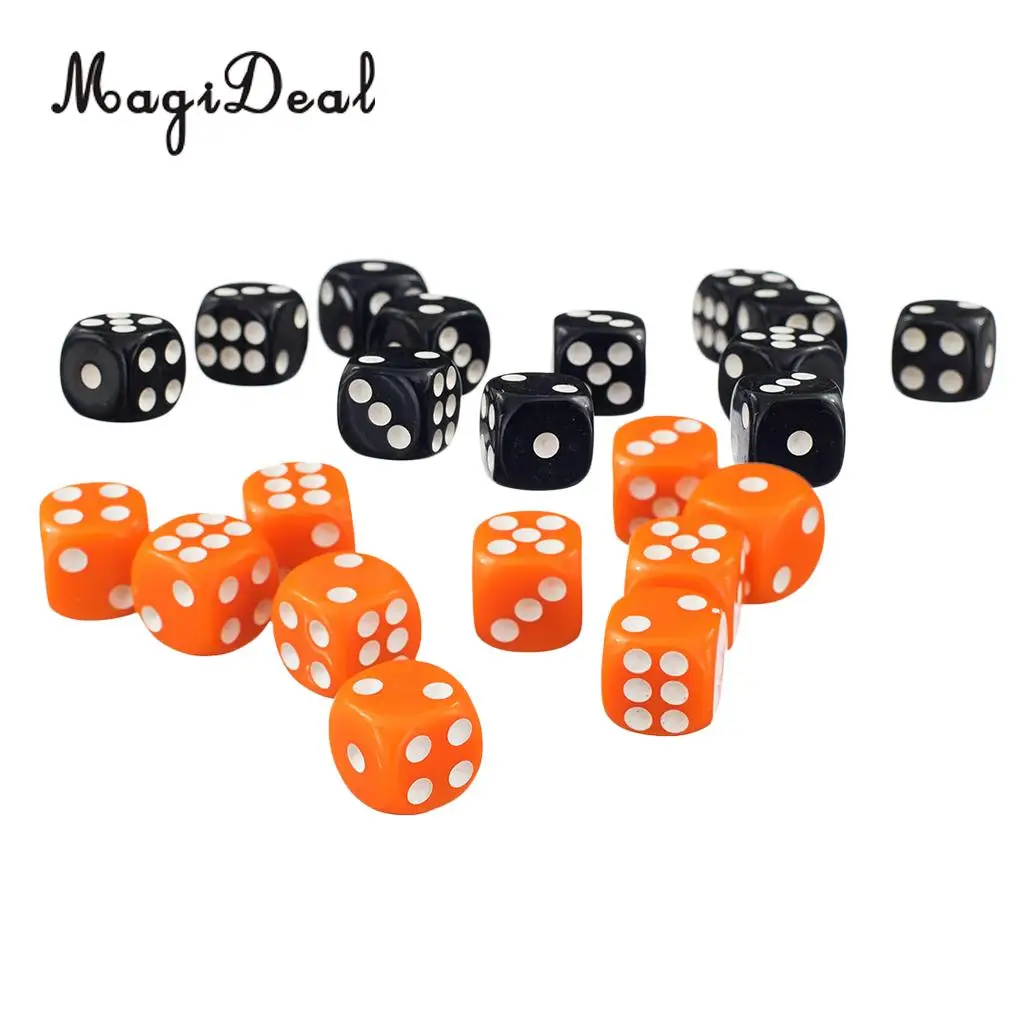 Непрозрачные игральные кости MagiDeal 100 шт. 12 мм набор D6 для TRPG MTG детали настольных