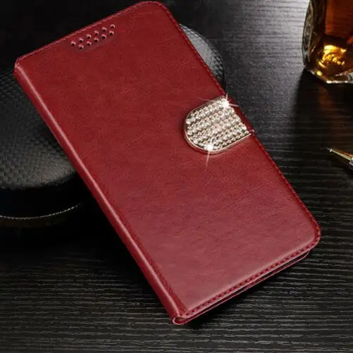 Для Doogee N10 откидной Чехол из ПУ кожи+ бумажник чехол для Senseit A250 C155 N151 R500 T189 A247 T100 T250 T300 A109 A150 E500 чехол - Цвет: Red  AZ diamond