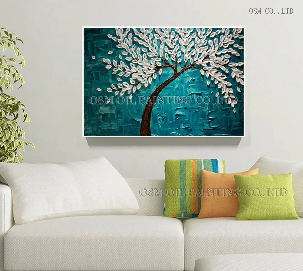 Ручная роспись высокого качества без рамы виды деревьев картина маслом на холсте