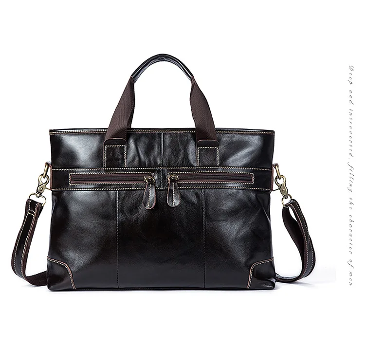 Genuine Leather Men Bag Bolso Hombre Casual Laptop Computer Business Briefcase Handbag Ordenador | Багаж и сумки