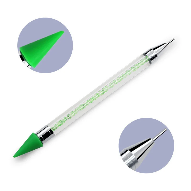 Fashion 1PC Double Head Transparent Pencil Decor Dotting Painting Pen Nail Art Crystal DIY Rhinestones Manicure Tools | Красота и